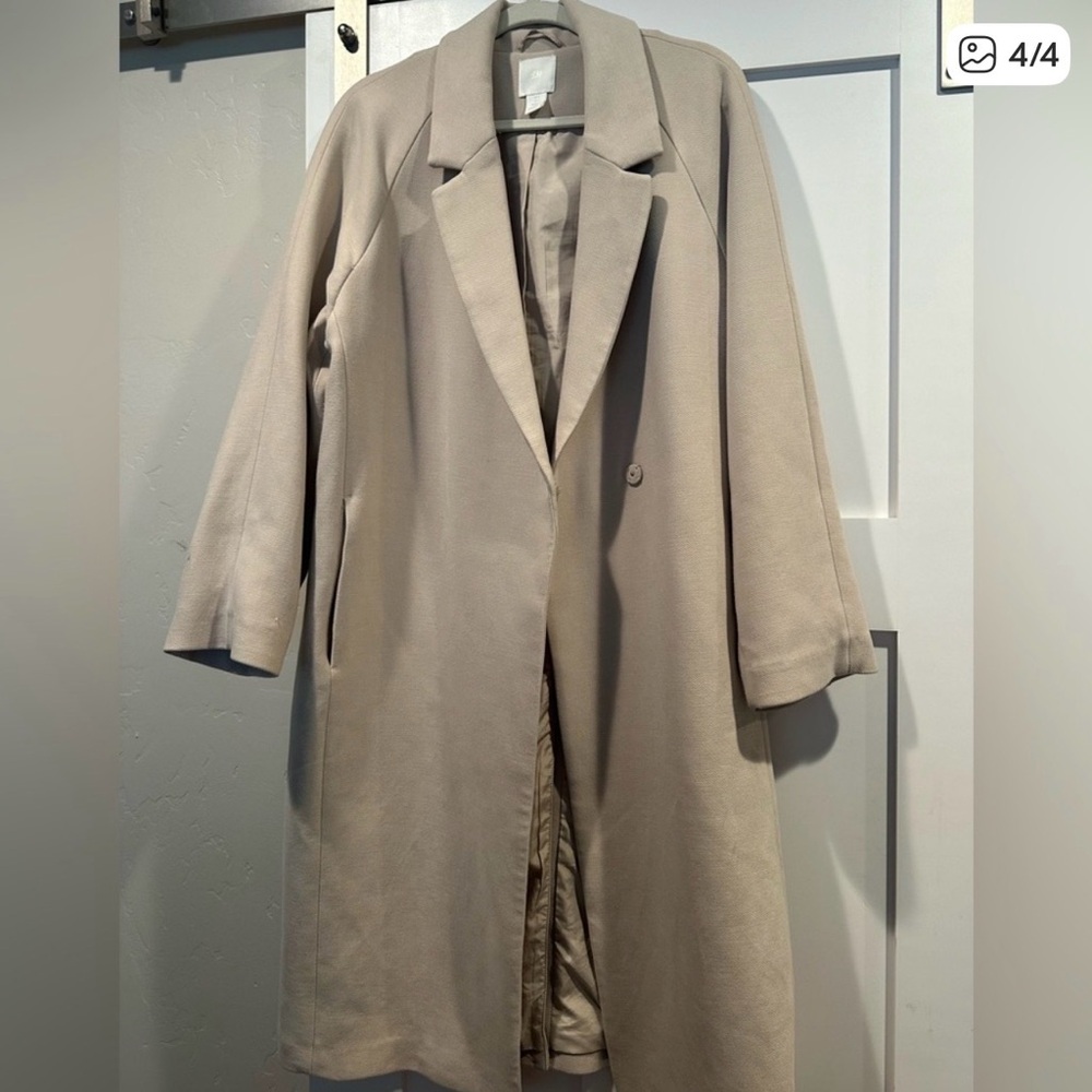 H&M Long Coat in Beige